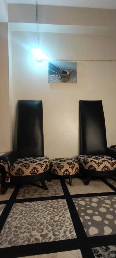 seven seater sofa and high back coffee chairs