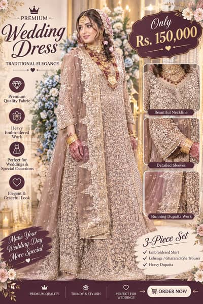 Wedding dress Beautiful Pakistani bridal maxi Lehnga mehndi garara