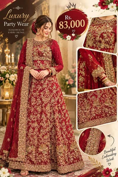 Luxury Maroon Bridal Lehenga Heavy Embroidery Dresses