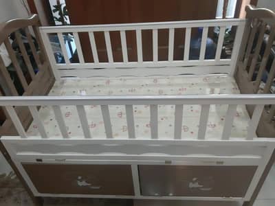Premium Wooden Baby Cot with Custom Mattress