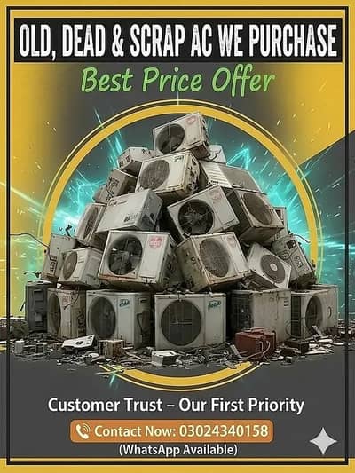 We buy Window AC / Split AC / Scrap AC / DC Inverter / Chiller AC
