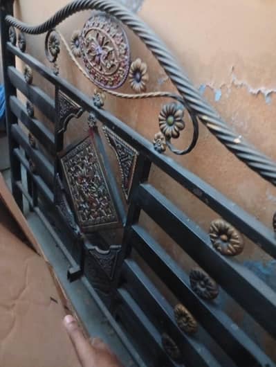 iron double bad  with gadda foam mattress very good condition h