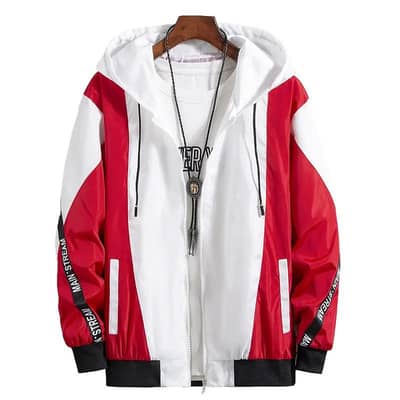 Men's Korean Style Hooded Jacket – Black & White