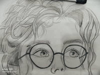 Handmade pencil sketch  photo-gift from birthday aniversary-faisalabad