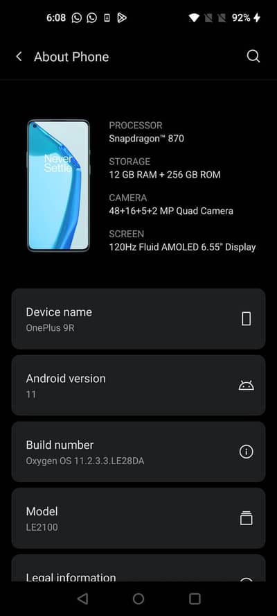 OnePlus 9R 12GB RAM 256GB PTA APPROVED FOR SALE