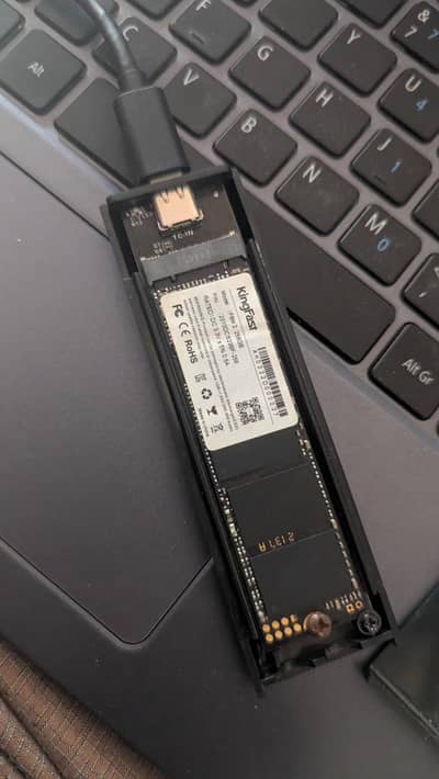 KingFast 256GB M. 2 SSD + External Enclosure with dual USB Cable Type C