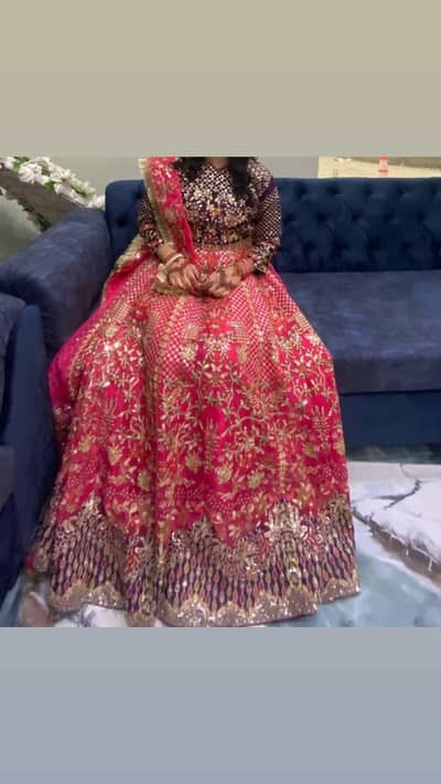 Bridal Mhendi Lehenga choli- Heavy Embroidery - Size M