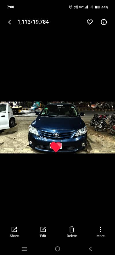 Toyota Corolla XLI 2012