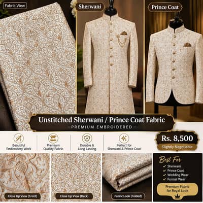 Premium Embroided Shairwani and Royal Coat