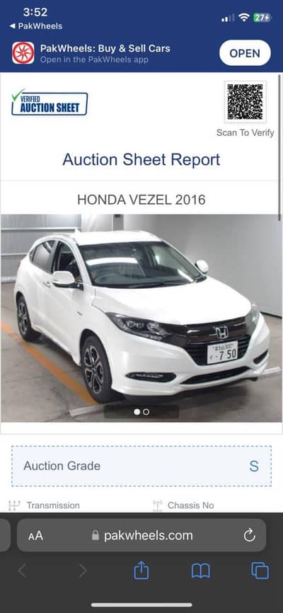 Honda Vezel Z Sensing