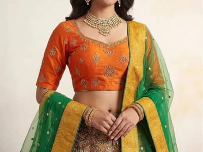 EXCLUSIVE DESIGNER SILK LEHENGA CHOLI SET