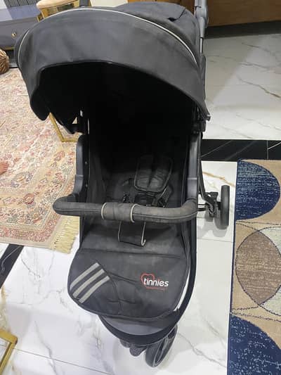 Tinnies Baby Stroller / Pram / Walker– Sleek Black (Gently Used)
