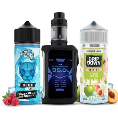 Geekvape Aegis X Zeus 200W Kit with Accessories and 2 Flavor Bottles