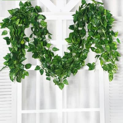 pack of 12 Artificial Money Plant Leaf Bails 8ft Length