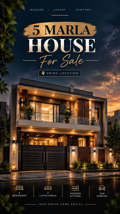 100 % Original Picture Defence 5 Marla Modren Design House For Sale Phase 9