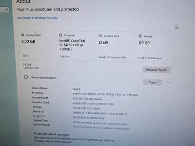 i5-3 ganeation dell company new condition ssd 128 ram 8 gb argent sale