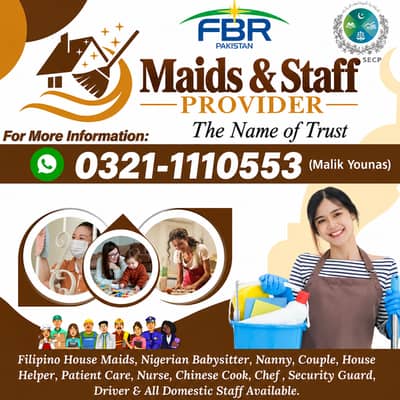 Maids / House Maids / cook / House chef / Baby Sitter maid available