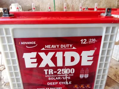 Used Tabular 2500 Exide 230 AH. Battery