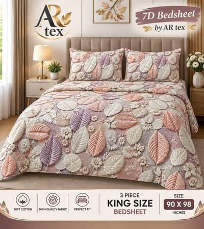 Premium 7D Designer Bedsheet