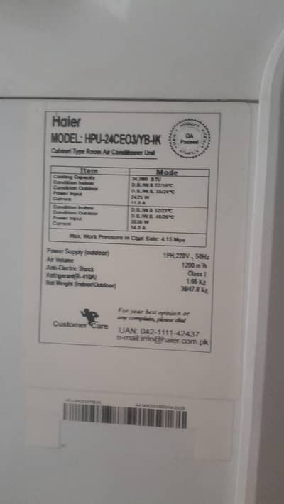 2 ton Haier AC non inverter