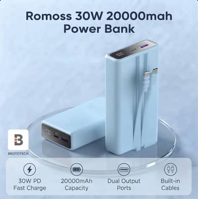 Romos 30W 20000mah fast charge power bank