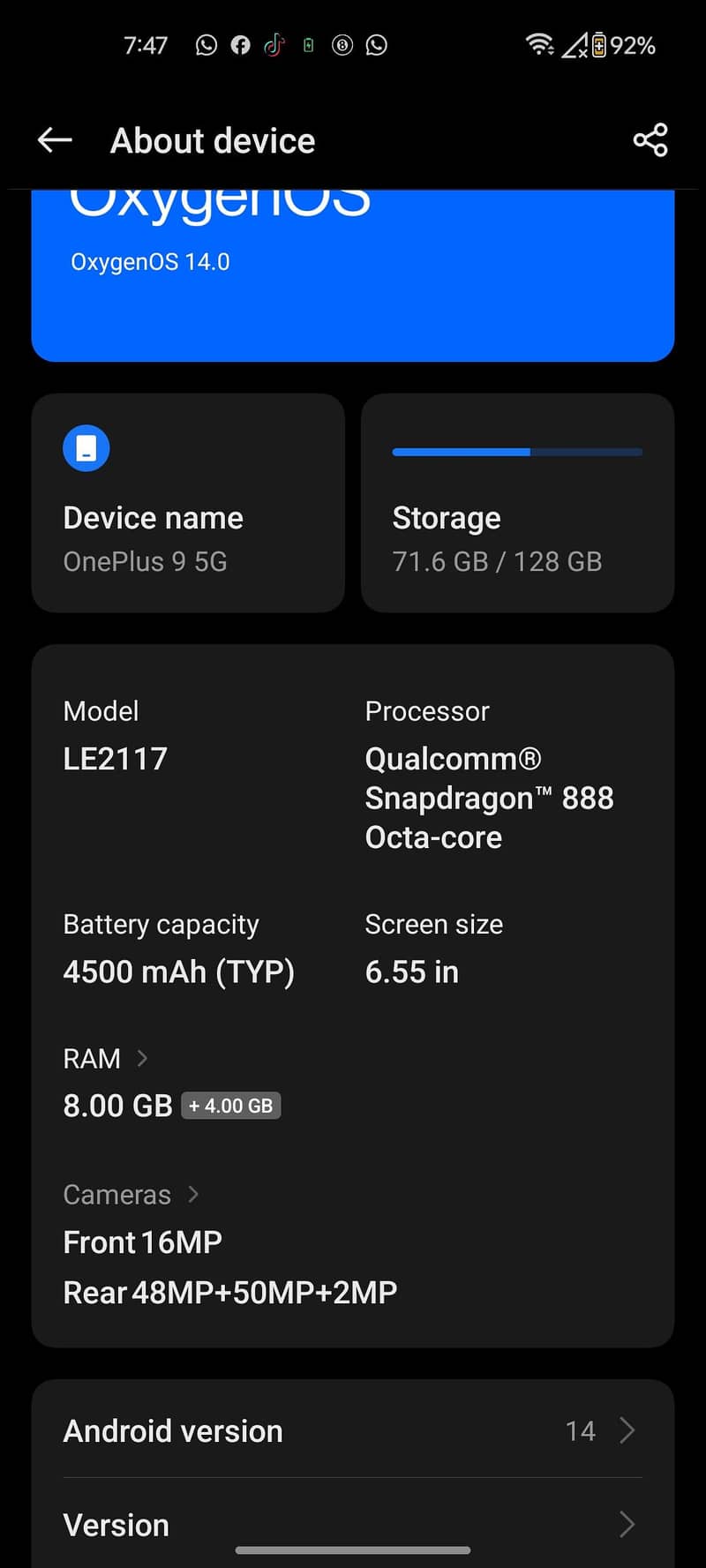 One Plus 9 8