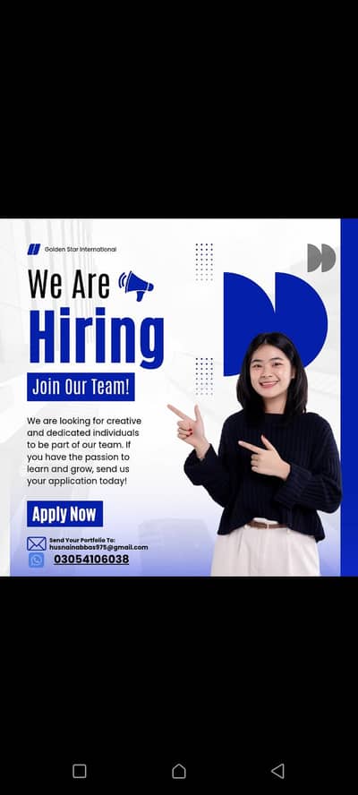 Urgent Hiring - Join Our Team at Golden Star International!