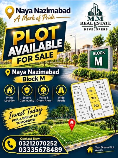 plot for sale naya nazmabad 120 sq
