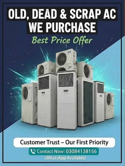 We buy Window AC / Split AC / Scrap AC / DC Inverter / Chiller AC