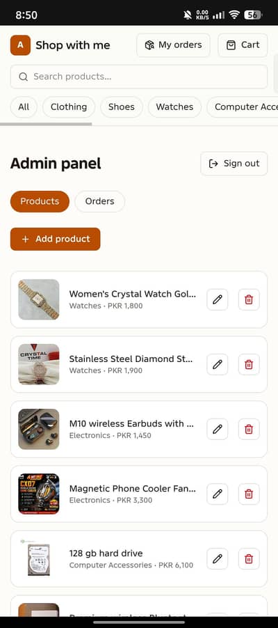 Online shopping website for sell