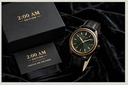 2:00 AM Green Black Gold Watch - Premium Boys Watch