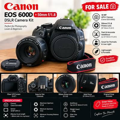 Canon 600D + 50mm f/1.8