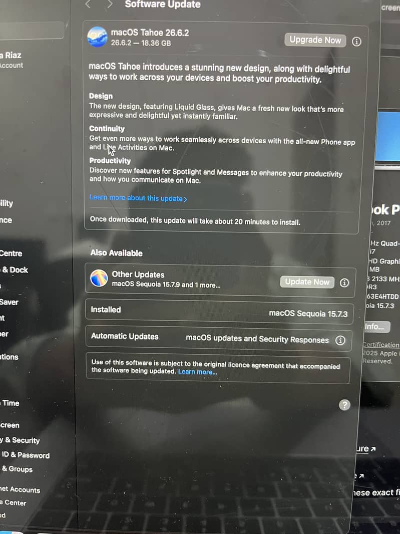 Macbook pro 2017 15" 7