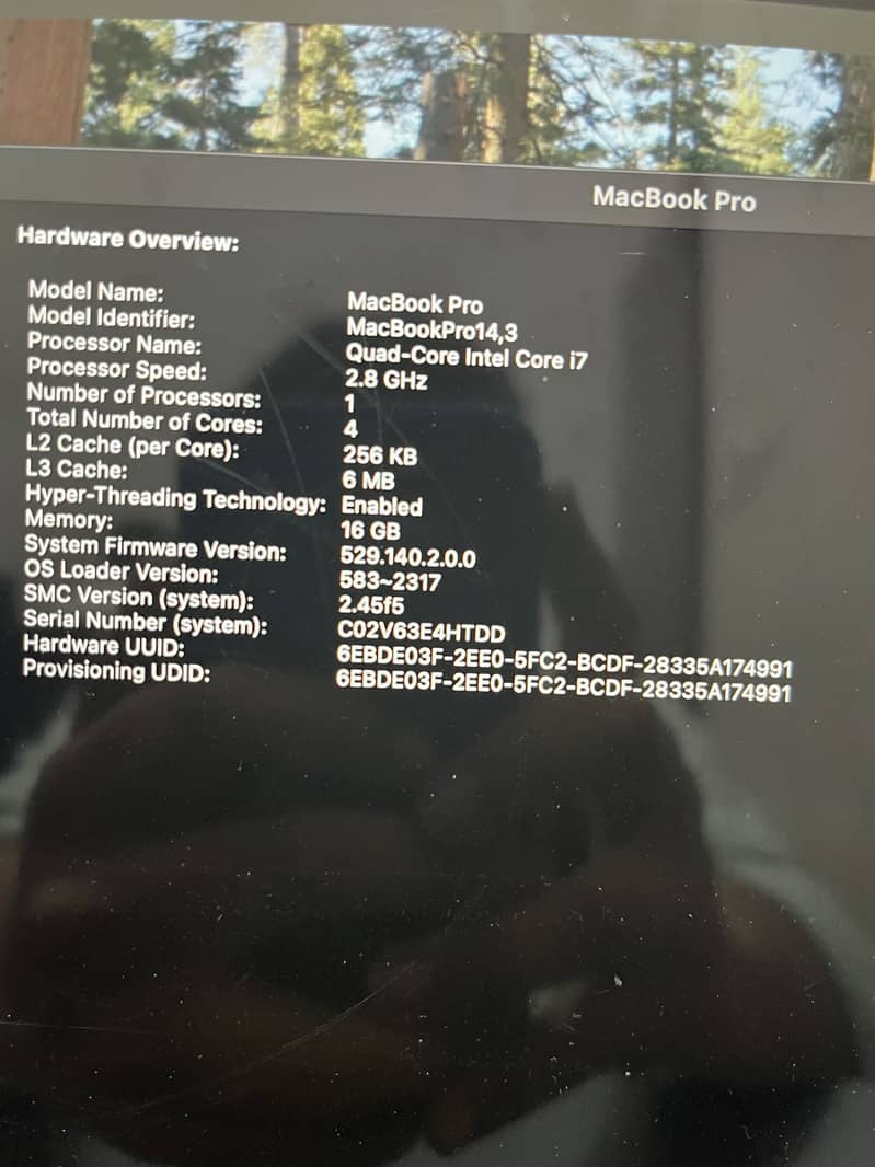Macbook pro 2017 15" 9