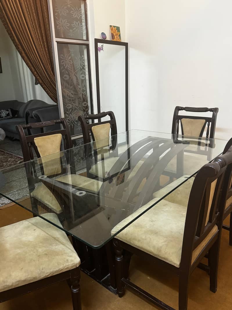 6 Seater Dinning Table Set Solid Wood 0