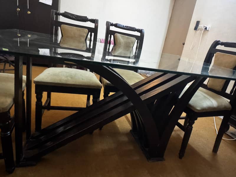 6 Seater Dinning Table Set Solid Wood 3