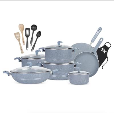 SK 18pcs Marble Coated Cooking Set