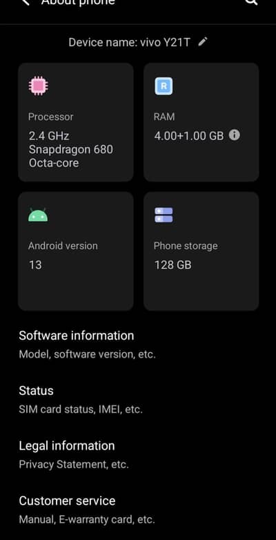 Vivo Y21T