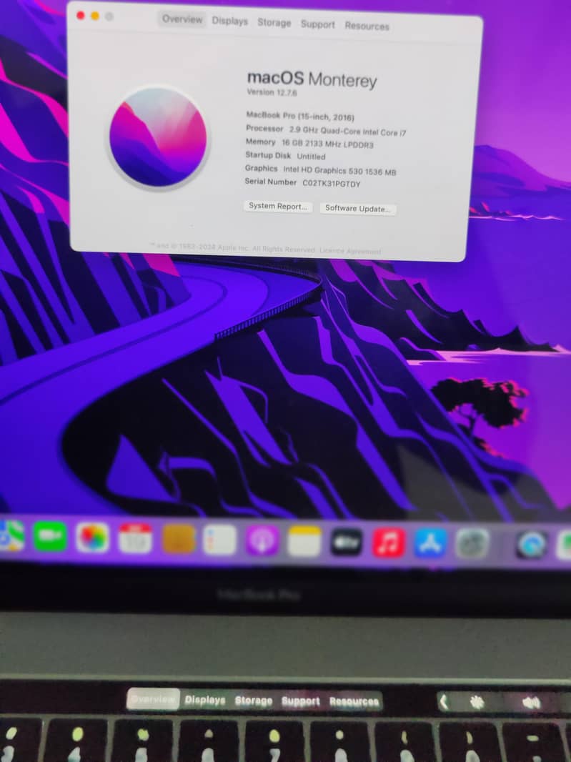 Mac book Pro 2016 model 8