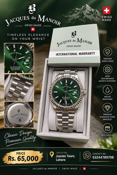 Swiss Made Jacques du Manoir Men’s Watch – Rs. 65,000