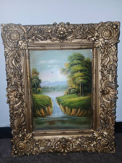 vintage wall painting. elegant and antique items.