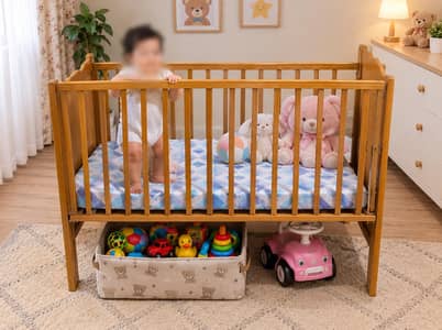 Strong & Durable Wooden Baby/Kids Cot – Newborn to 10 Years