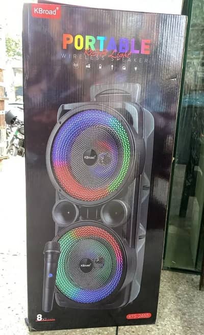 Double 8*8 Inch large Bluetooth Speaker  - Wireless Mic 03190252896