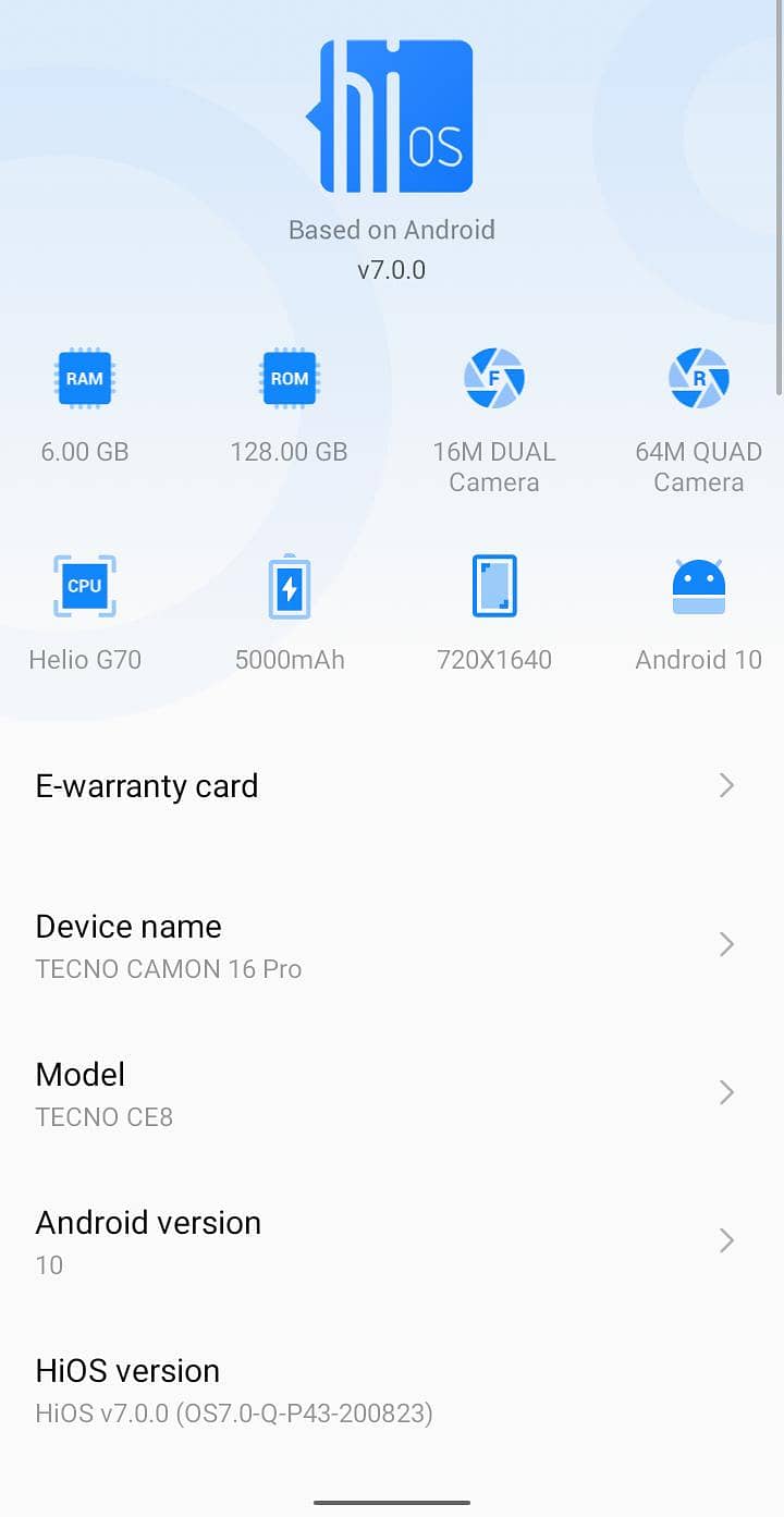 Tecno camon16 pro 1