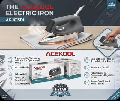 AceKool Heavy-Duty Electric Iron (Light weight)