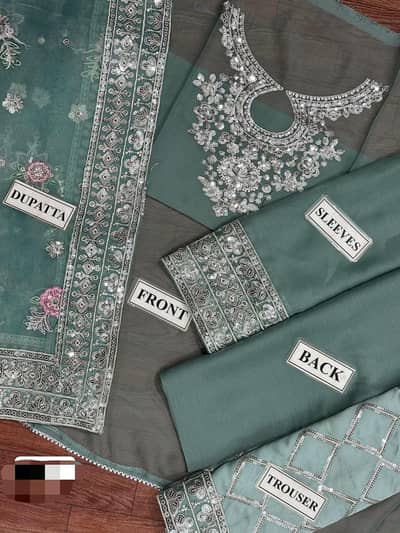 Ladies Shifone embroidery dress 3pc  suit in new condition