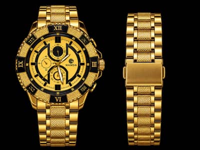 WAMDA Gold & Black Watch – Excellent Condition