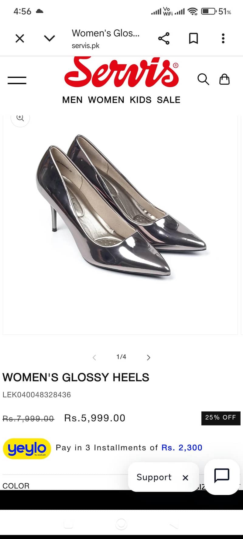 Silver Glossy Pointed Heels 3