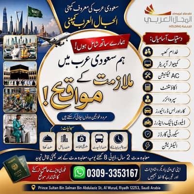 Jobs in Saudia/ Company Visa/ Work visa, Packing/ Security Guard jobs