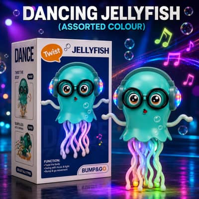 Twist Jellyfish Toy for Kids | Dancing Music Jellyfish with LED Lights